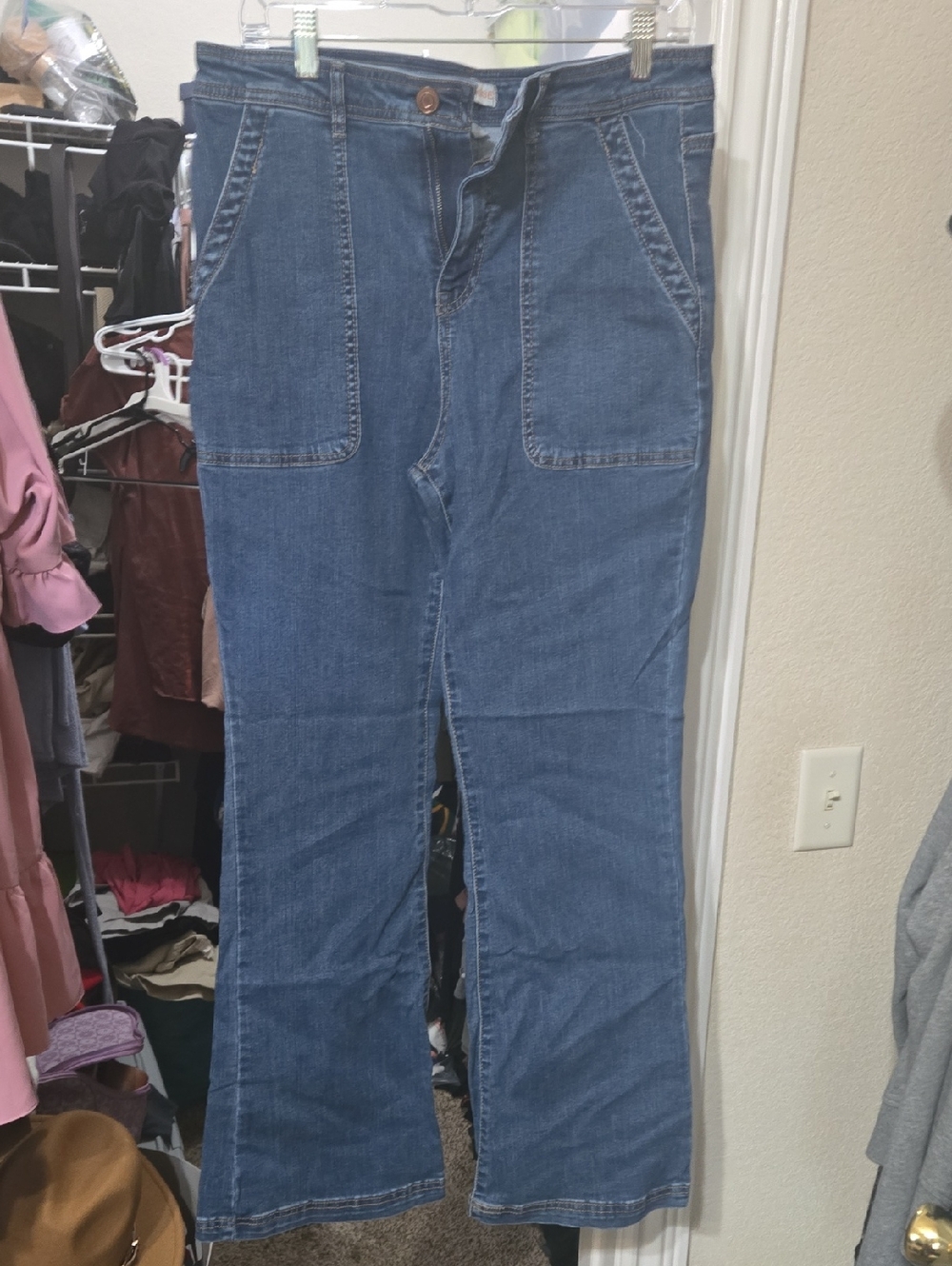 Knox Rose Blue Wide-Leg Denim Pants